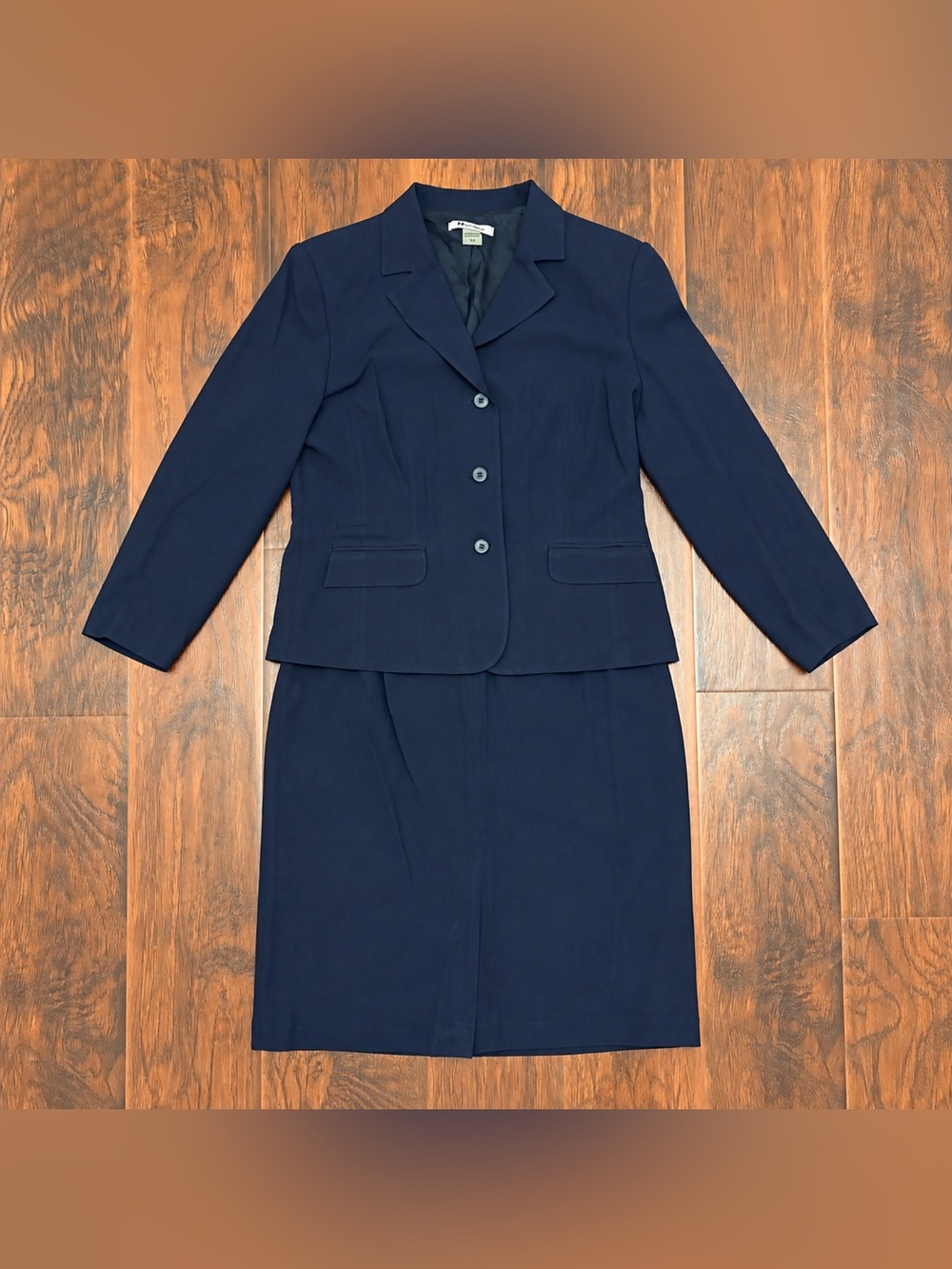 Nygård Collection Navy Blazer & Skirt Suit Set Size 14